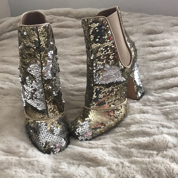 Semelle Cuir Sequined Ankle boots - Picture 5 of 5